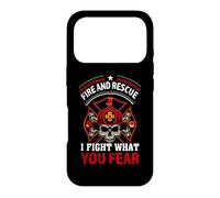Custodia per iPhone 17 Pro Fire and Rescue I Fight What You Fear Brave Firefighter