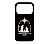 Custodia per iPhone 17 Pro For Unto Us A Child Is Born Isaiah 9:6 Religious Holiday Art