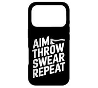 Custodia per iPhone 17 Pro Funny Axe Throwing - Mira lancio di giuramenti ripetuti - Lancia ascia