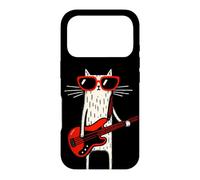 Custodia per iPhone 17 Pro Funny Bass Cat Design - Cool Musicista Cat con basso R