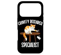 Custodia per iPhone 17 Pro Funny Cat, specialista in ricerca sulla gravità, scienza, amante dei gatti