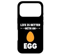 Custodia per iPhone 17 Pro Funny Egg Quote life is better with an egg