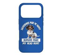 Custodia per iPhone 17 Pro Funny Humans Hurt My Head Happy Piebald Dachshund Lover