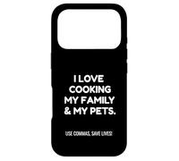 Custodia per iPhone 17 Pro Funny Love Cooking My Family Use Commas Save Lives | Pun