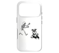 Custodia per iPhone 17 Pro Funny Miniature Schnauzer che corre Skeleton Halloween