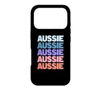 Custodia per iPhone 17 Pro Funny Modern Repeated Text Design Aussie Australian