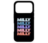 Custodia per iPhone 17 Pro Funny Modern Repeated Text Design Milly