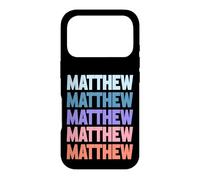 Custodia per iPhone 17 Pro Funny Modern Repetitive Text Design First Name Matthew