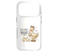 Custodia per iPhone 17 Pro Funny Mom Just a Mom Trying to Keep Her Ducks Humor
