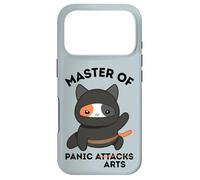 Custodia per iPhone 17 Pro Funny Ninja Cat Master of Panic Attacks Art Anxiety