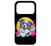 Custodia per iPhone 17 Pro Funny Retro Vintage 80s Blue Merle Australian Shepherd Lover