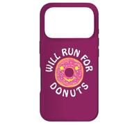 Custodia per iPhone 17 Pro Funny Running Saying With Sweet Graphic Will Run For Donuts