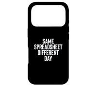 Custodia per iPhone 17 Pro Funny Same Spreadsheet Different Day Office Employee Worker