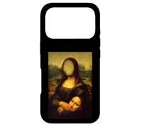 Custodia per iPhone 17 Pro Funny Sarcasm Oil Painting Mona Lisa Take Off Her Face Mask
