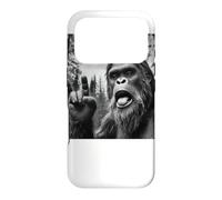 Custodia per iPhone 17 Pro Funny Sasquatch Bigfoot Rock On Selfie With UFO Alien