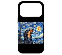Custodia per iPhone 17 Pro Funny Starry Night Black Long Haired Dachshund Lover
