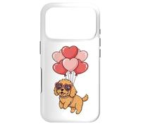 Custodia per iPhone 17 Pro Funny Valentines Day Heart Balloons Goldendoodle Dog Lover