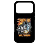 Custodia per iPhone 17 Pro Funny Welder Sparks Fly Fabricator Humor Design