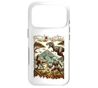 Custodia per iPhone 17 Pro Futuristic Dinosaur Battle Sci Fi Action Art Warrior
