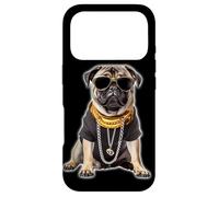 Custodia per iPhone 17 Pro Gangster Pug Hip Hop Cane con occhiali da sole e catena d'oro