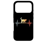 Custodia per iPhone 17 Pro Gatto ECG Battito cardiaco Vecchio stile Animale