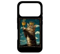 Custodia per iPhone 17 Pro Gatto Medievale In Cornice Art Golden Crown Cat Lover