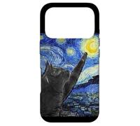 Custodia per iPhone 17 Pro Gatto Notte Stellata Van Gogh