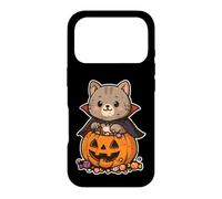 Custodia per iPhone 17 Pro Gatto vampiro in zucca con caramelle
