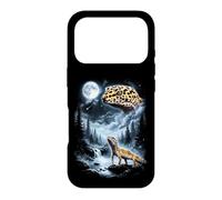 Custodia per iPhone 17 Pro Gecko leopardo che ulula alla luna anni '90 retrò