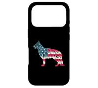 Custodia per iPhone 17 Pro German Shepherd American Flag 4th of July Funny Dog Lover