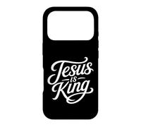 Custodia per iPhone 17 Pro Gesù è il re cristiano Script Fede Tipografia