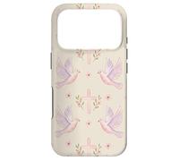 Custodia per iPhone 17 Pro Gesù Fede Croce Colomba Floreale Rosa Preghiera Donna Style