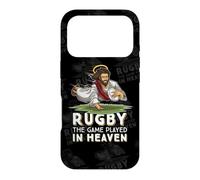 Custodia per iPhone 17 Pro Gesù giocare a rugby "Rugby - The Game Played In Heaven"