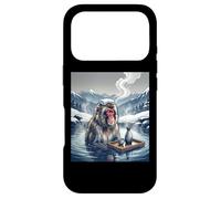 Custodia per iPhone 17 Pro Giapponese Neve Scimmia Onsen Bagno