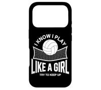 Custodia per iPhone 17 Pro Gioca come una ragazza Pallavolo Citazione