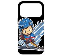 Custodia per iPhone 17 Pro Giocatore di Hockey su ghiaccio Look comico