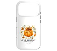 Custodia per iPhone 17 Pro Give Thanks to the Lord Psalm 136:1 Pumpkin Wreath