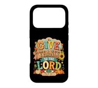 Custodia per iPhone 17 Pro Give Thanks to The Lord Pumpkin Floral Fall Christian Autumn