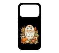 Custodia per iPhone 17 Pro Give Thanks to The Lord Pumpkin Floral Fall Christian Autumn