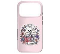 Custodia per iPhone 17 Pro Go Away I'm Reading Funny Skeleton Book Lovers Bookish Skull