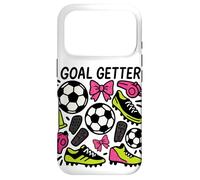 Custodia per iPhone 17 Pro Goal Getter Coquette Soccer Design con fiocchi e tacchetti