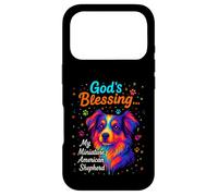 Custodia per iPhone 17 Pro God's Blessing Miniature American Shepherd Faith Colorful