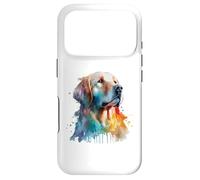 Custodia per iPhone 17 Pro Golden Retriever Colorato Pop Art Tie Dye Acquerello