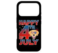 Custodia per iPhone 17 Pro Golden Retriever Dog American Flag Sunglasses Happy 4th July