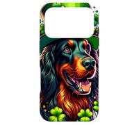 Custodia per iPhone 17 Pro Gordon Setter Dog St Patricks Day Opera d'arte