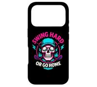 Custodia per iPhone 17 Pro Grafica con stemma del teschio Swing Hard Or Go Home