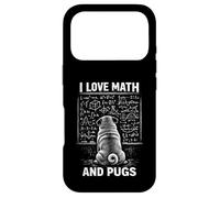 Custodia per iPhone 17 Pro Grafica matematica divertente per cani I Love Math And Pugs