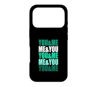 Custodia per iPhone 17 Pro Grafica verde acqua verde chiaro You&Me&You&Me Teal Aqua