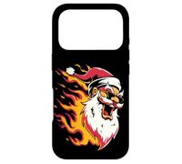 Custodia per iPhone 17 Pro Grande emblema del fuoco di Babbo Natale per il Natale ardente