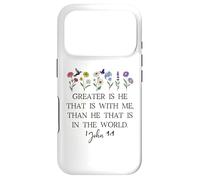 Custodia per iPhone 17 Pro Greater is He That is in Me Christian 1 John 4:4 Bible Verse